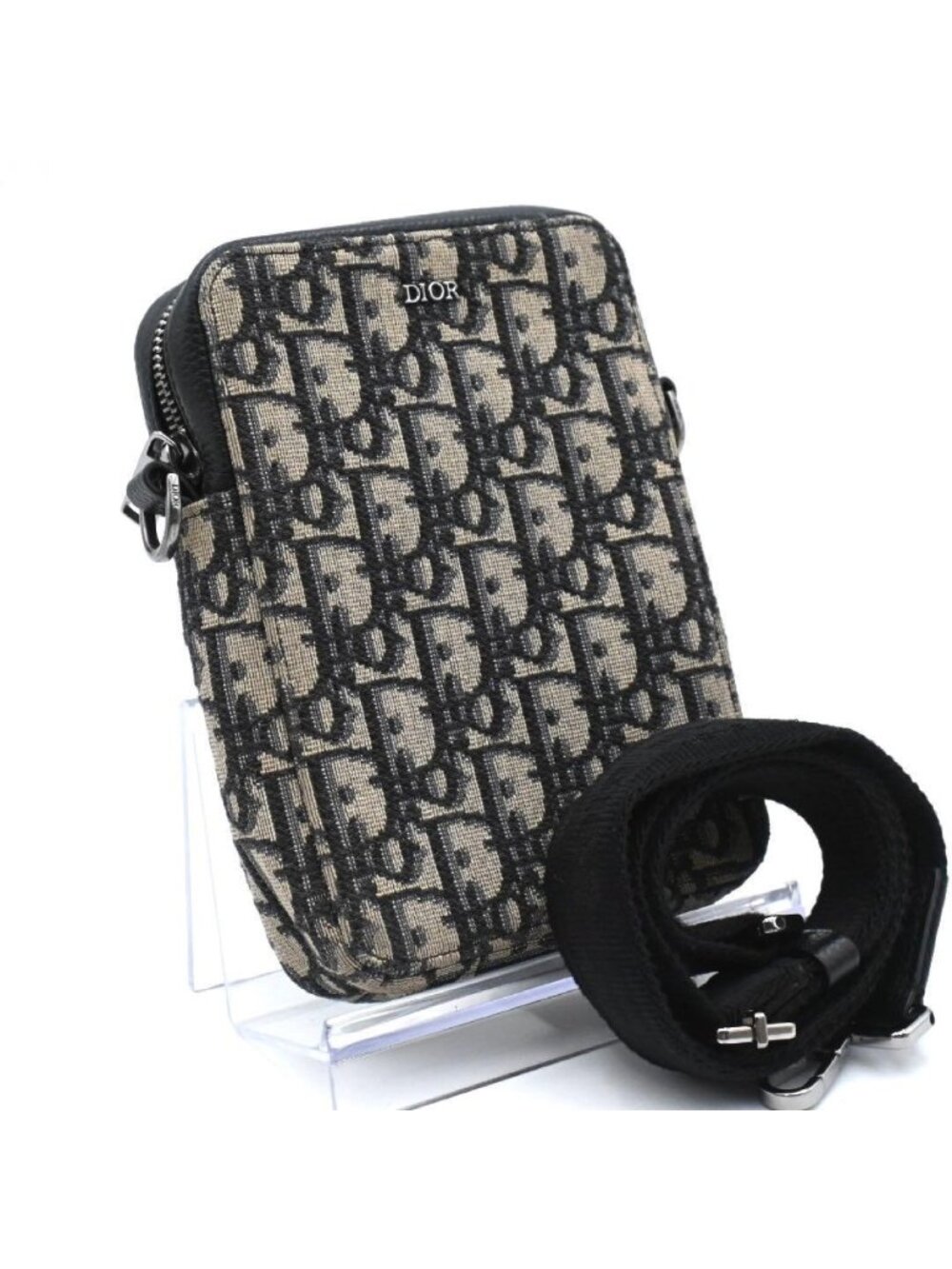 Dior Oblique Jacquard Shoulder Bag Navy